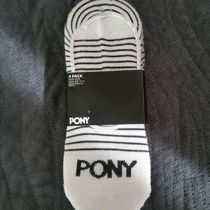 Pony 4pack No show Socks White Gray Dark Gray New